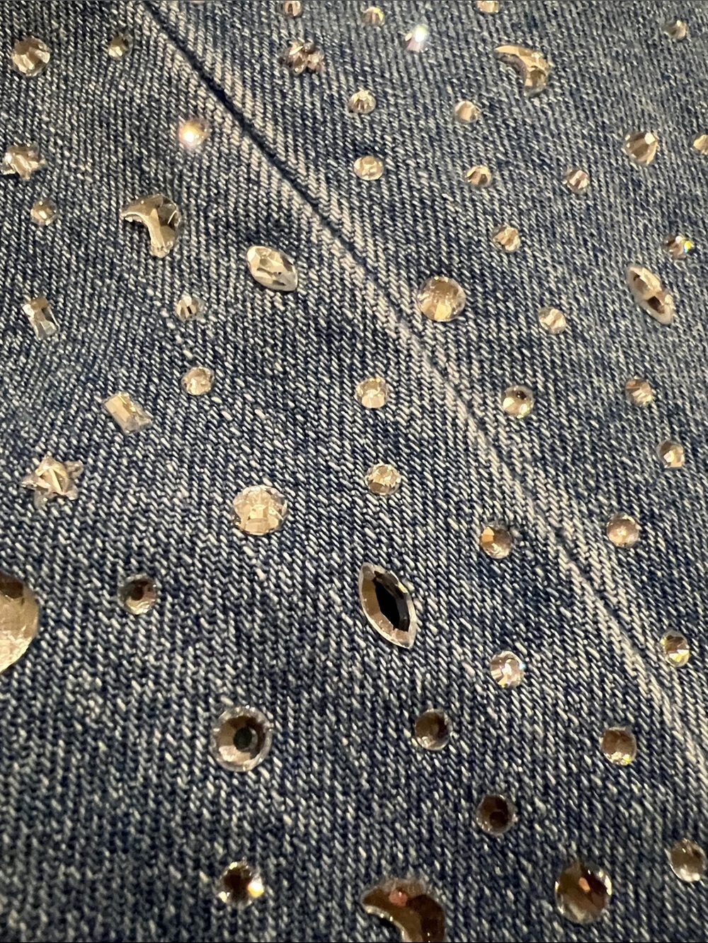Johnny Was Light Blue Straight-Leg Jeans Set with Crystal Embellishment - Picture 11 of 13
